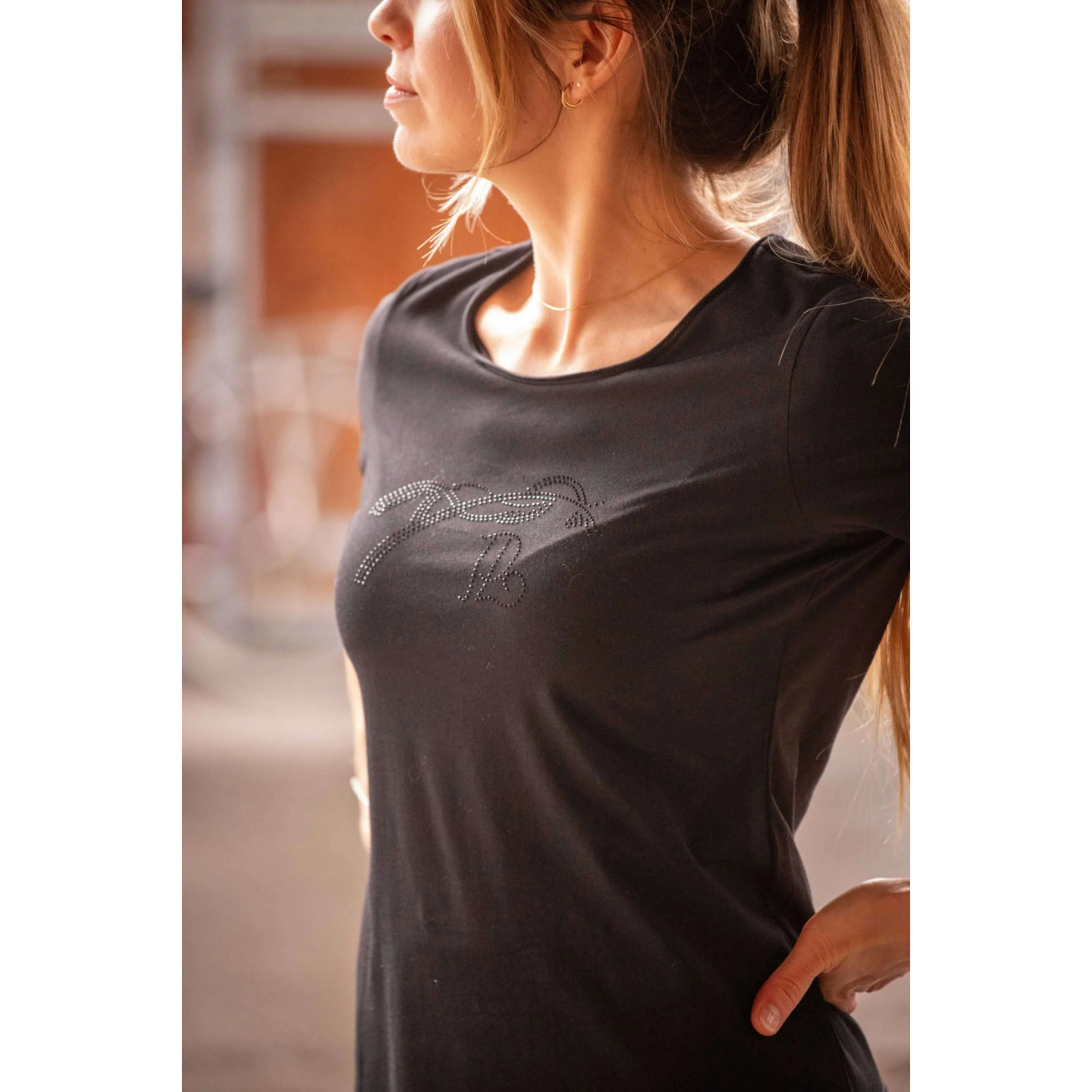 Pénélope T-Shirt Iconic Strass Schwarz - Image 2