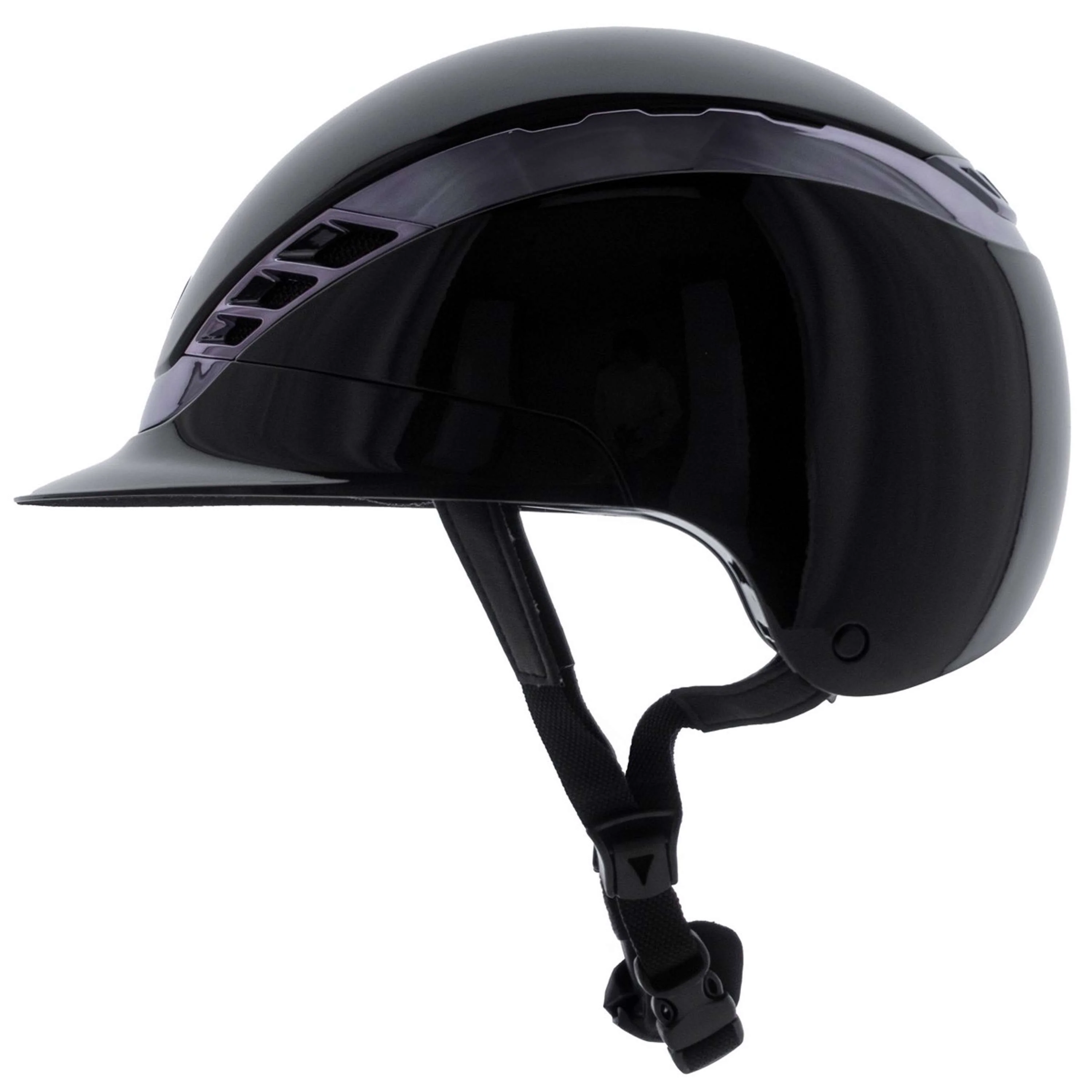 Pikeur X Abus Reithelm AirLuxe CHROME Shiny Black - Image 3