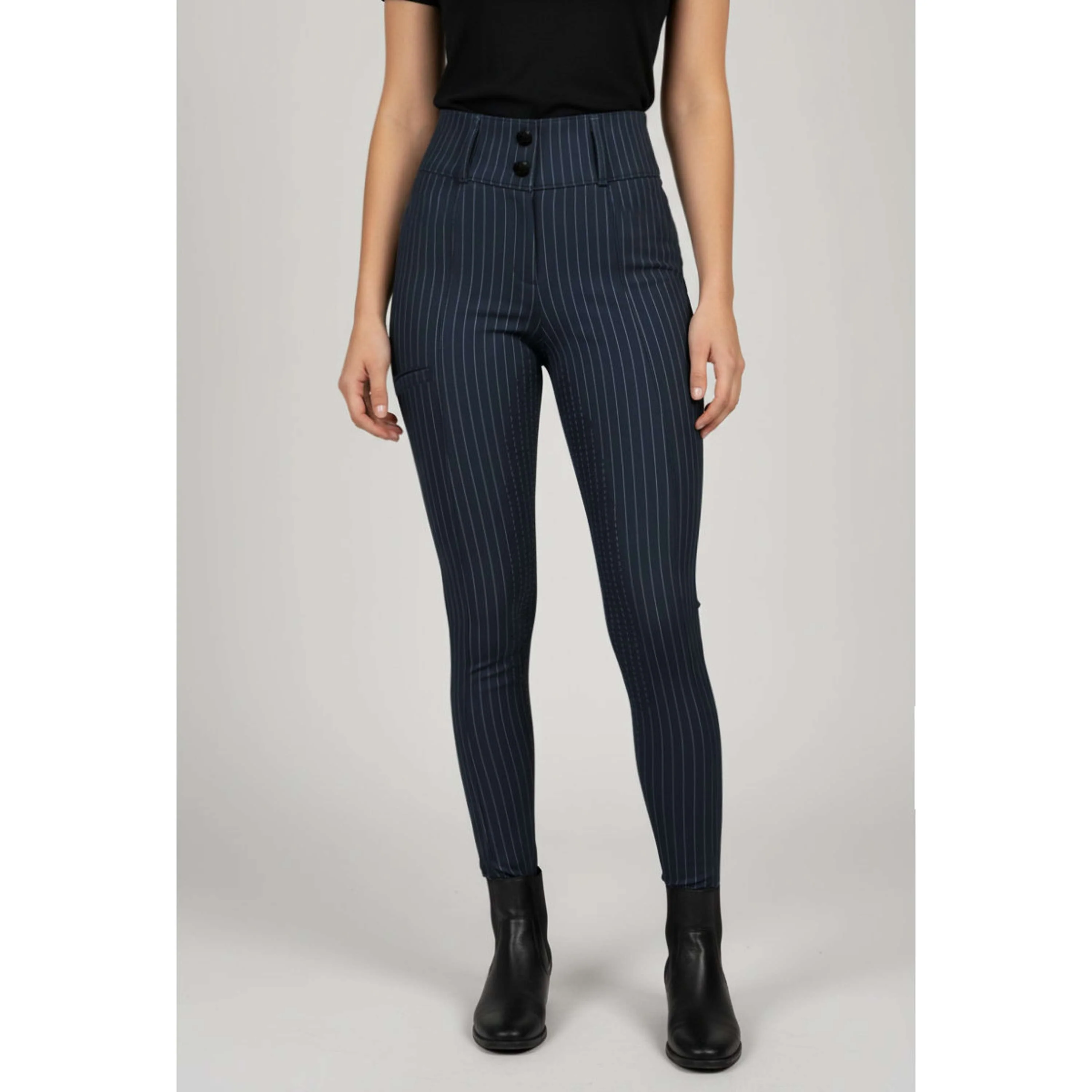 PS of Sweden Reithose Penny Pinstripe Full Grip Navy