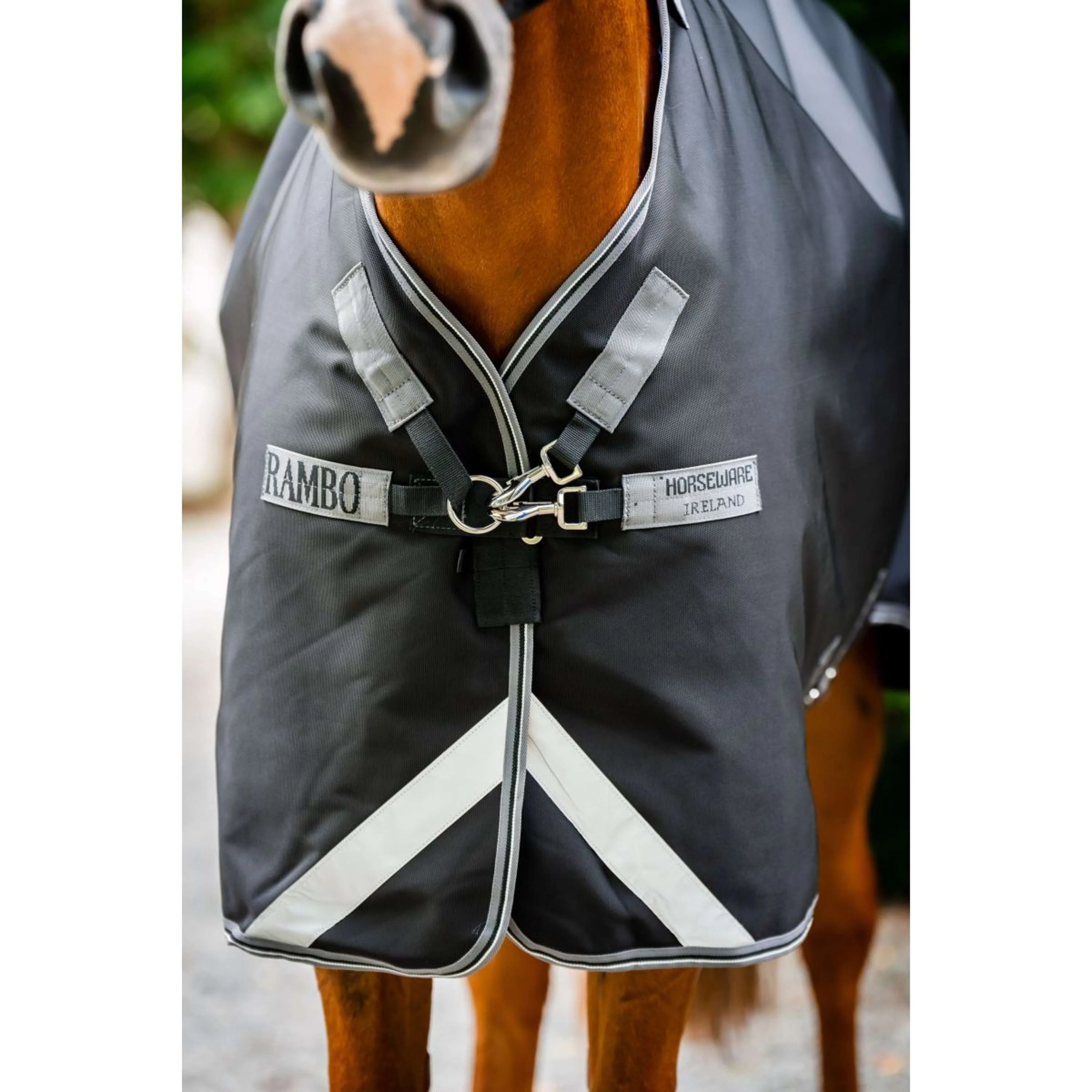 Rambo Turnout 1680D Plus 100g Schwarz/Thunderstorm Grey/Silver - Image 5