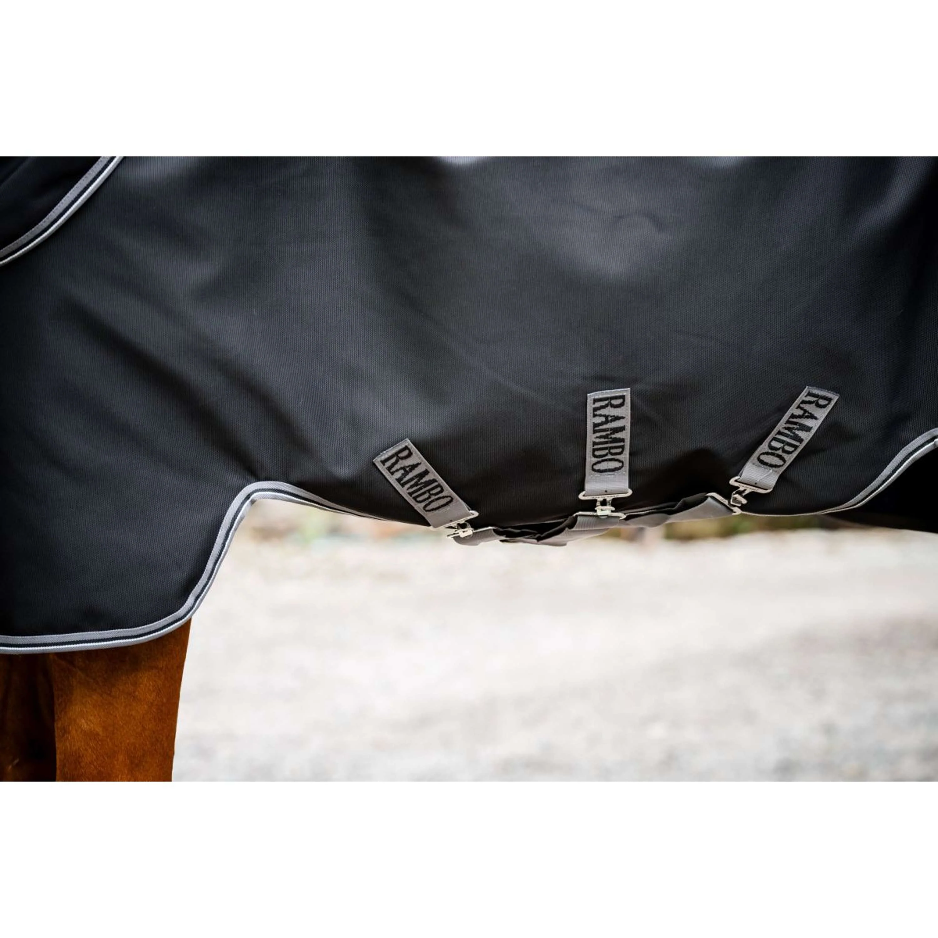 Rambo Turnout 1680D Plus 100g Schwarz/Thunderstorm Grey/Silver - Image 6