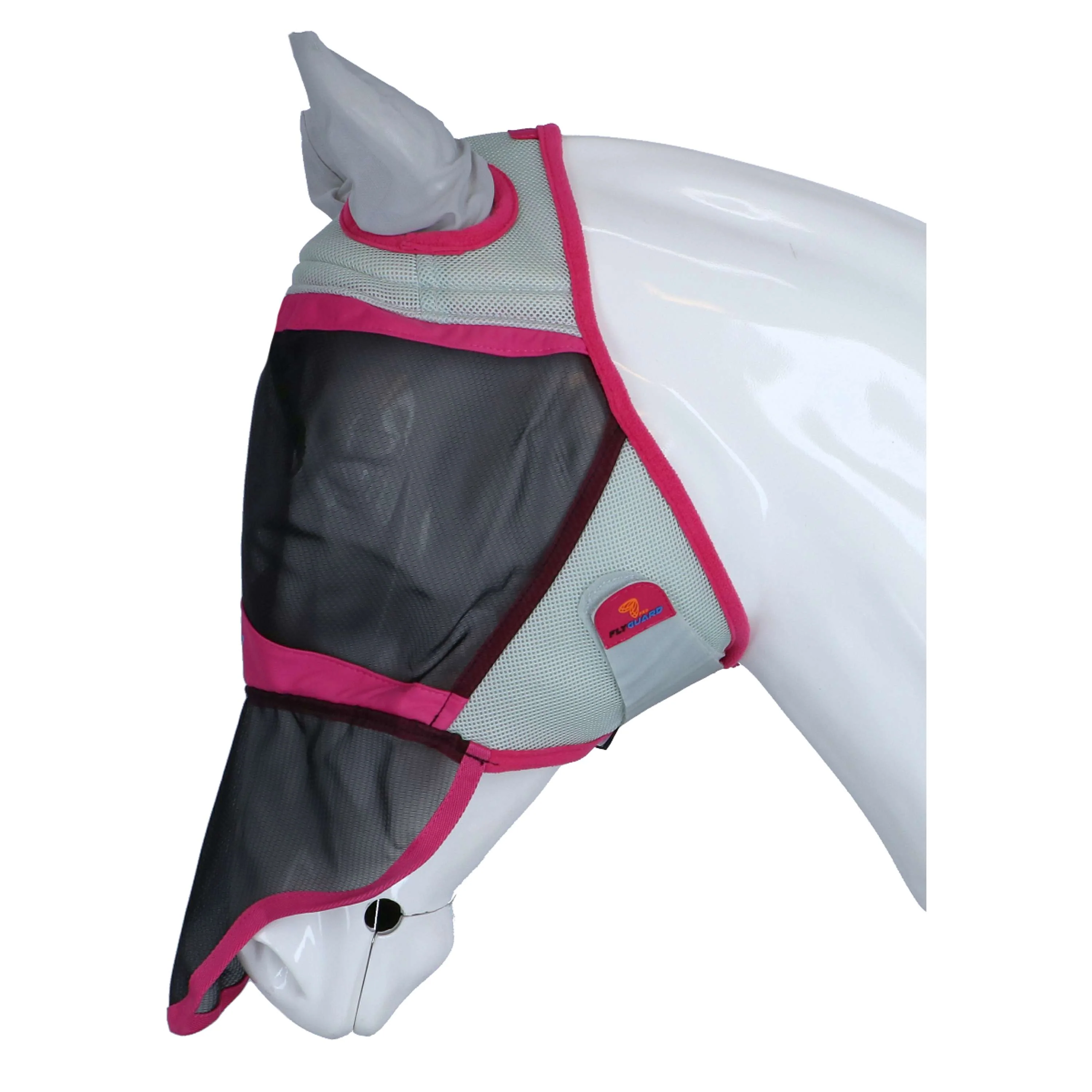 Shires Fliegenmaske Air Motion mit Ohren und Nase Rosa - Image 3