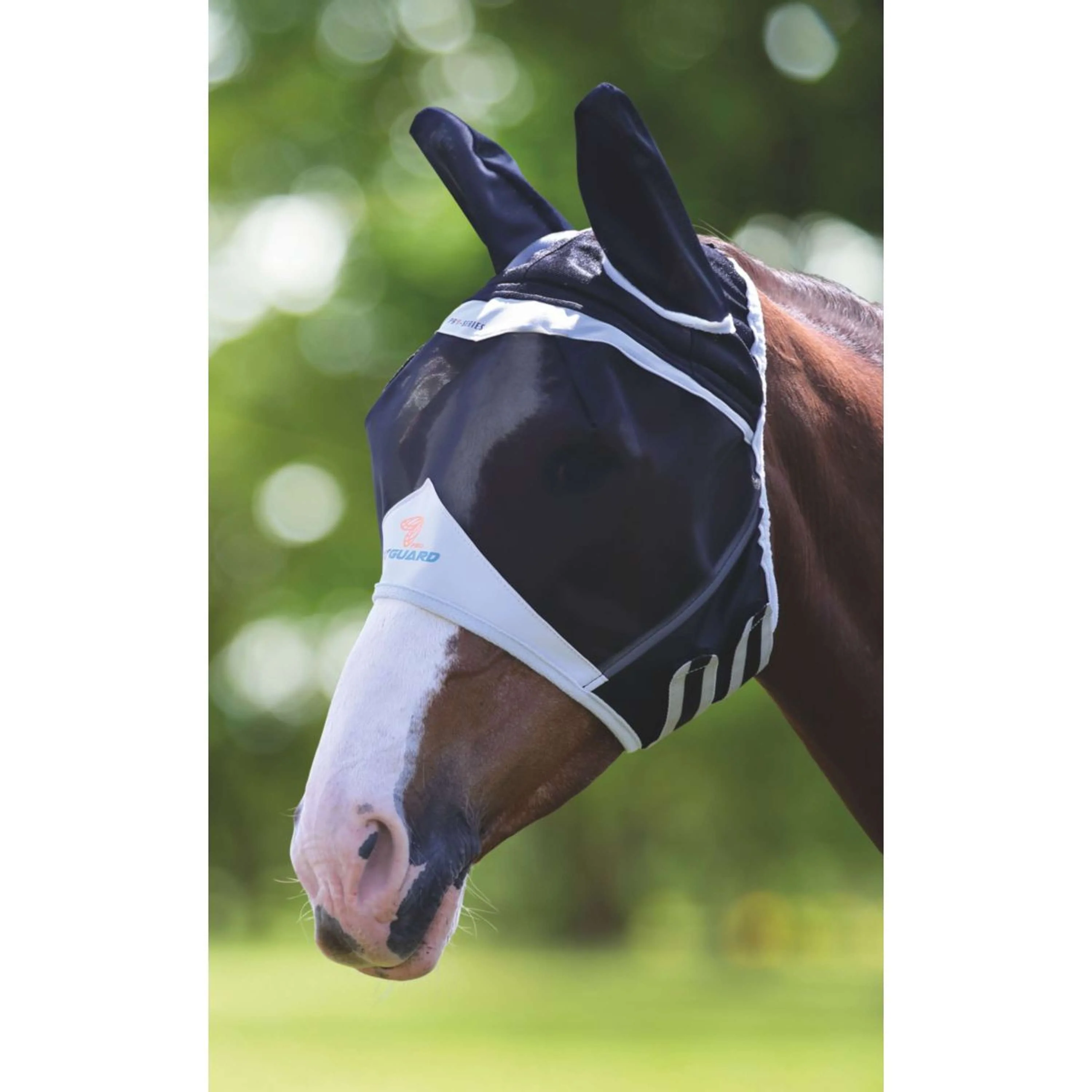 Shires Fliegenmaske mit Ohren Mesh Schwarz - Image 4