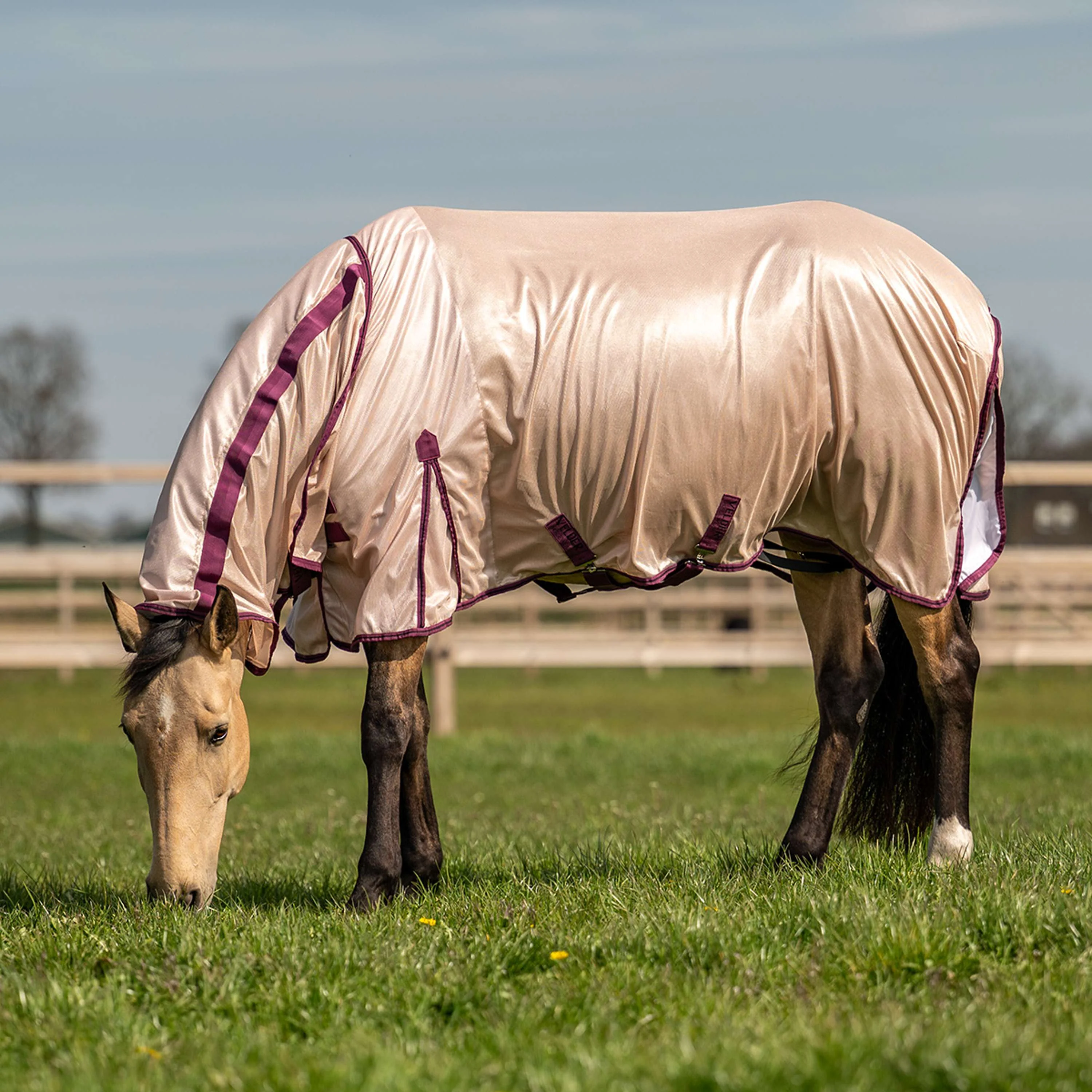 Velder Horsewear Fliegendecke Mesh mit Halsteil Earth Grey - Image 2