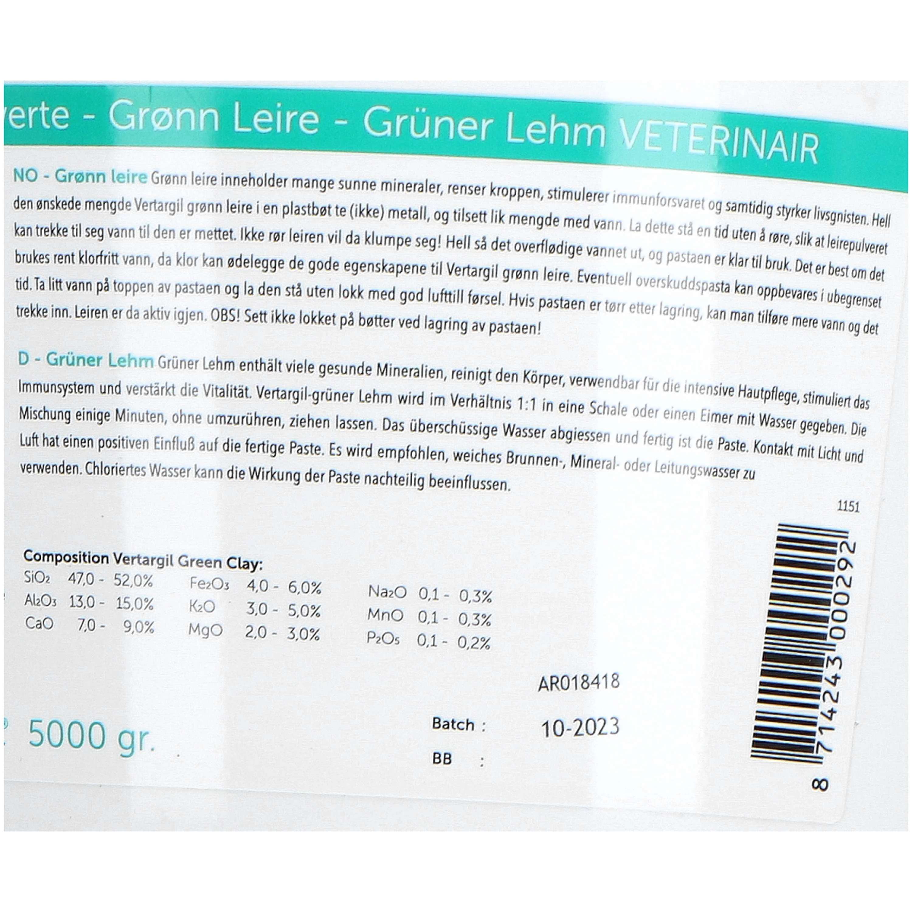 Vertargil Grüner Lehm Grob - Image 5