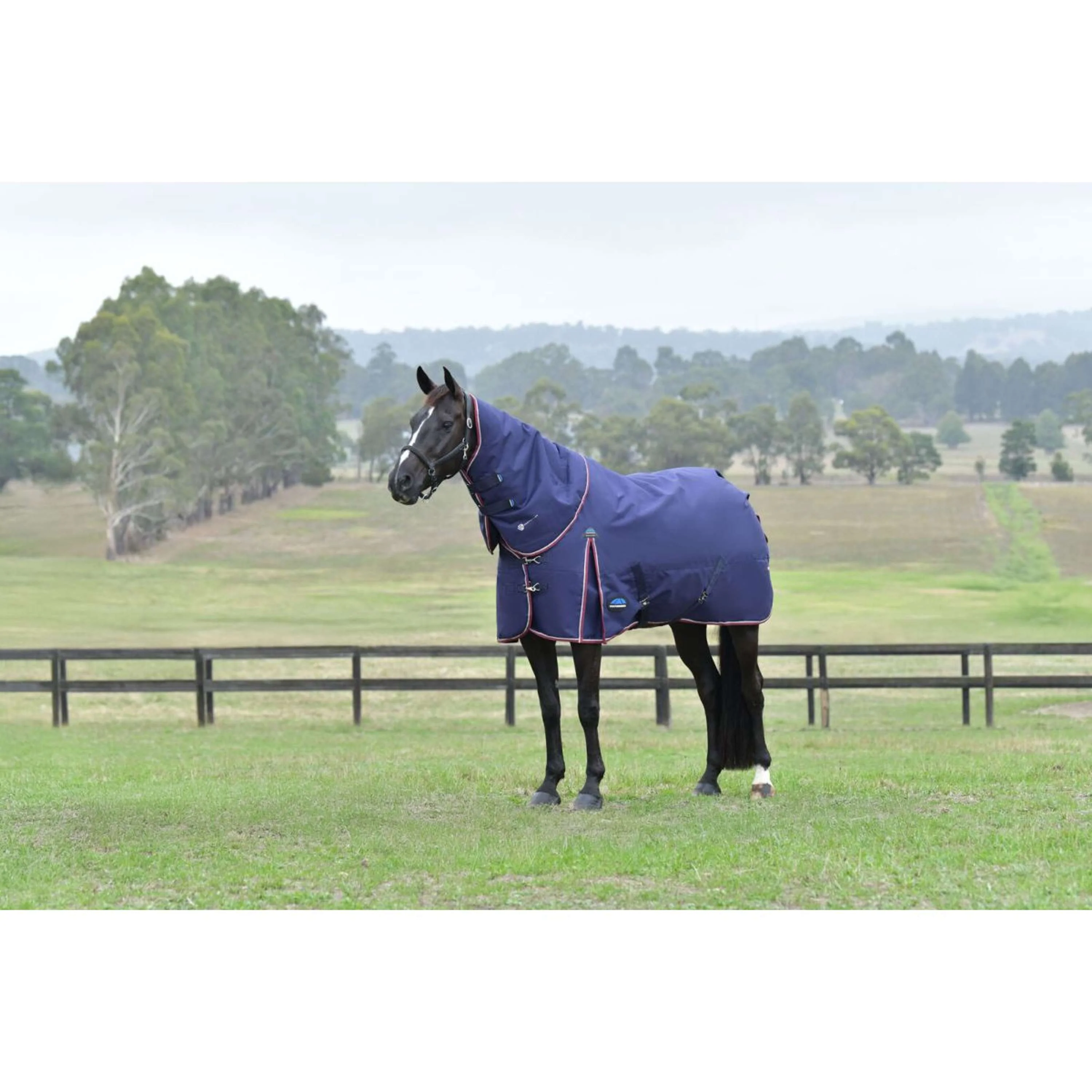 WeatherBeeta ComFiTec Essential Turnout Detach-A-Neck 220g Navy/Burgundy