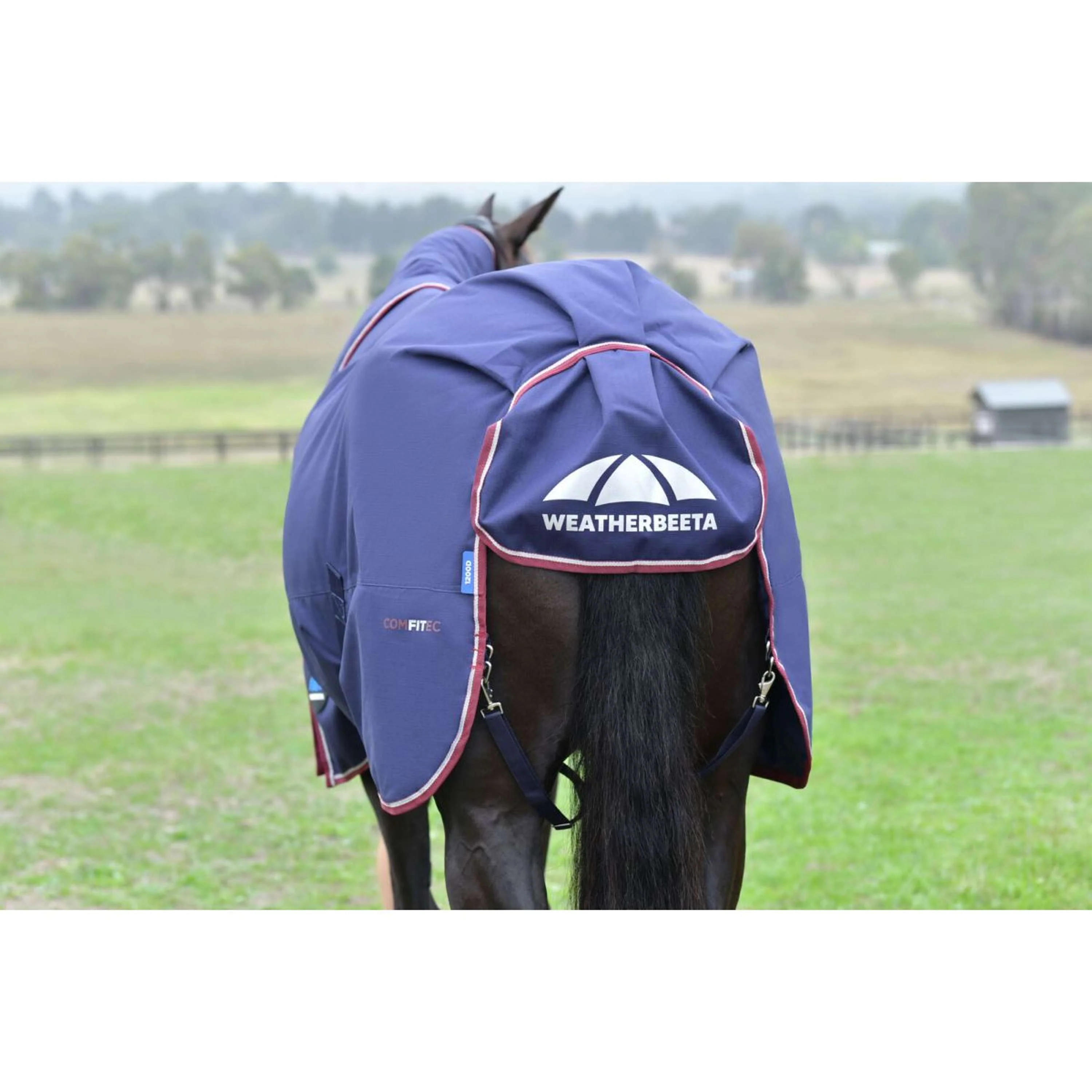 WeatherBeeta ComFiTec Essential Turnout Detach-A-Neck 220g Navy/Burgundy - Image 11