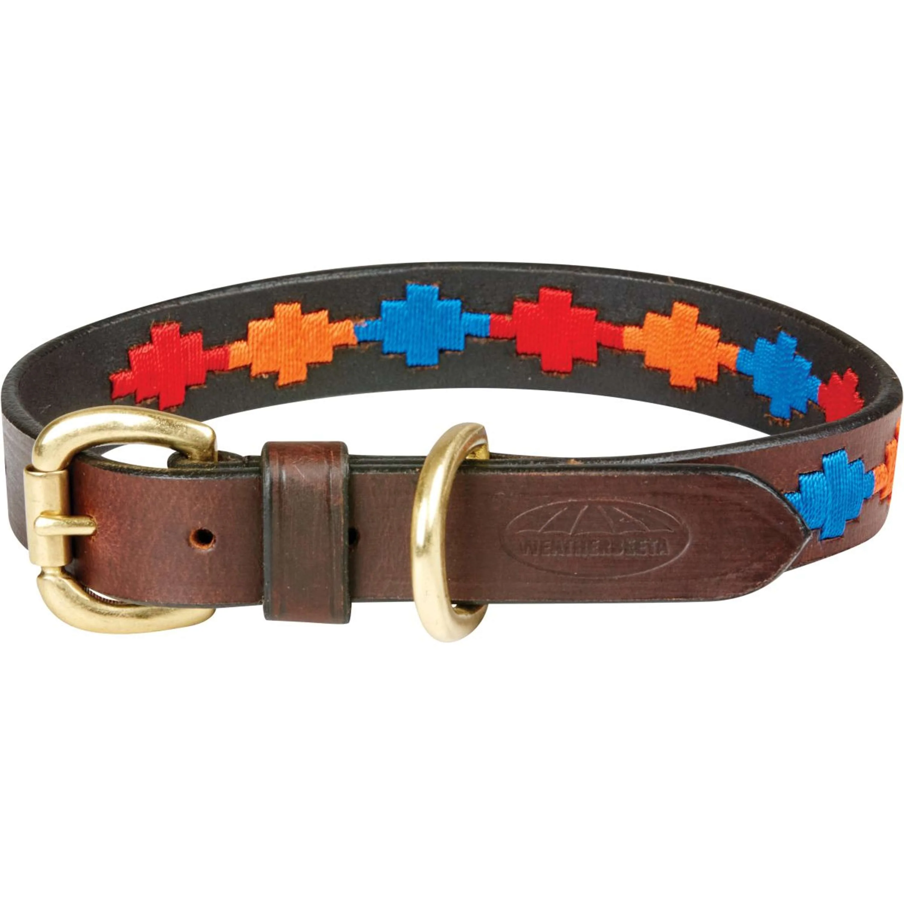 WeatherBeeta Halsband Polo Leder Beaufort Brown/Rot/Orange/Blau