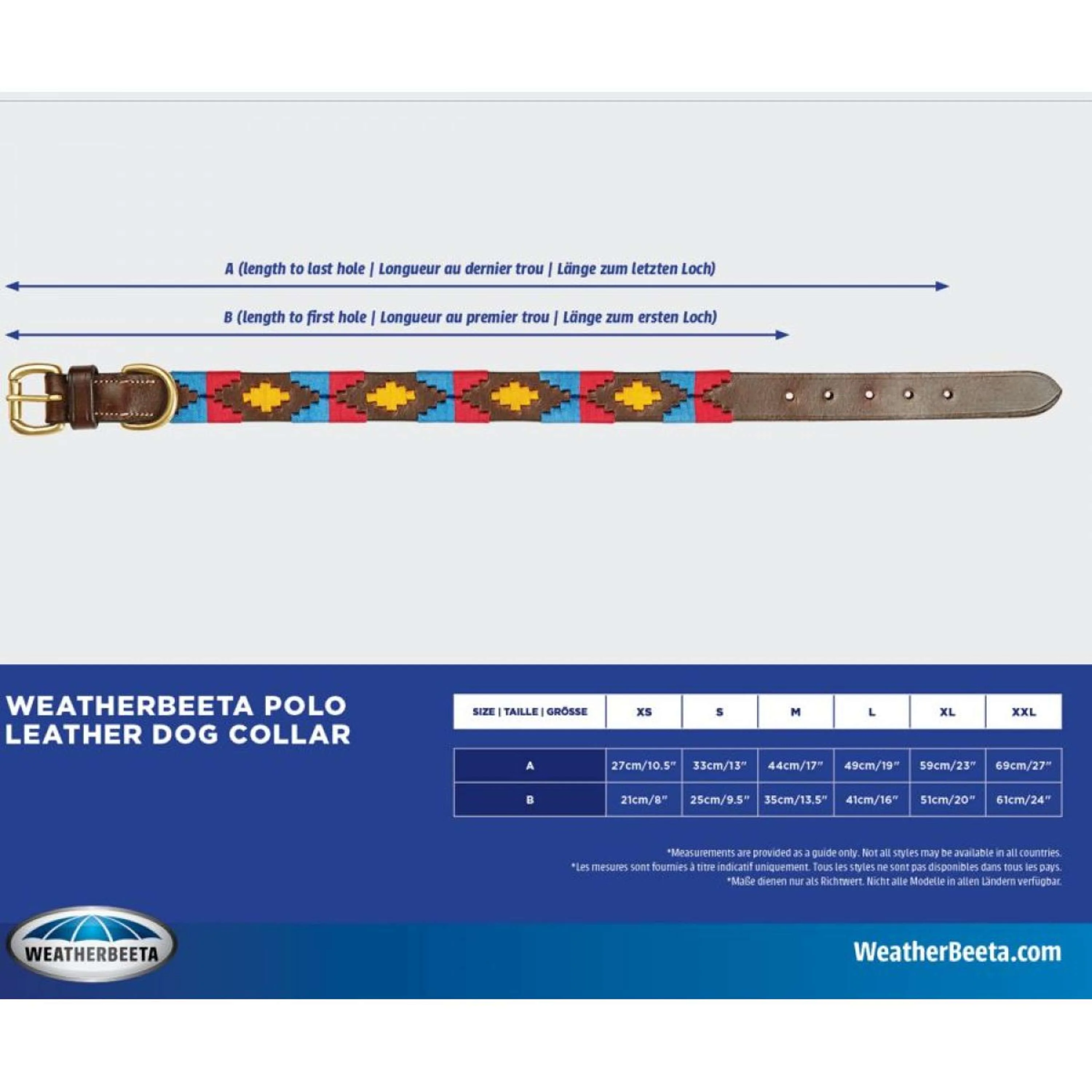 WeatherBeeta Halsband Polo Leder Cowdray Brown/Blau/Blau - Image 2