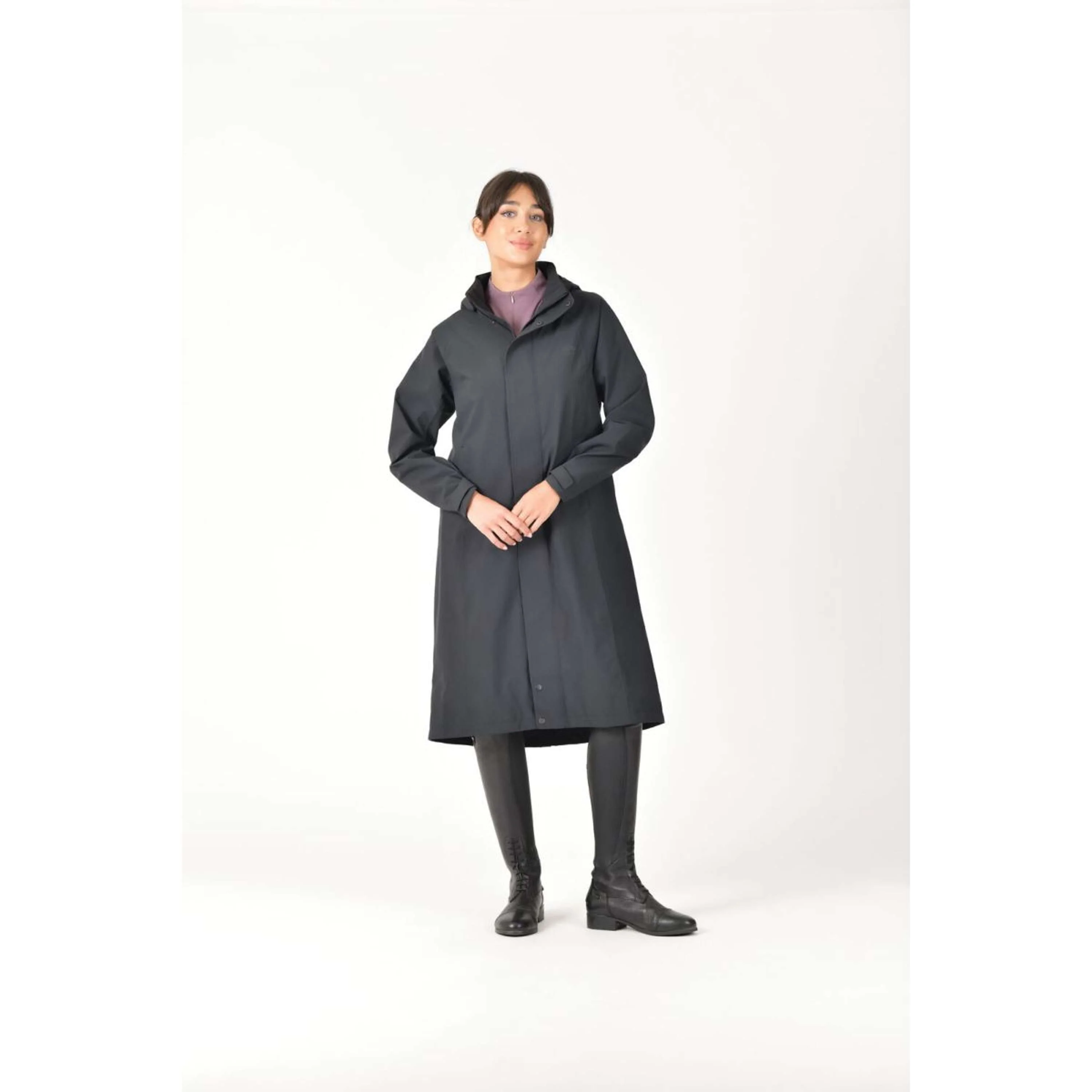 WeatherBeeta Lange Jacke Windbreaker Longline Schwarz - Image 4