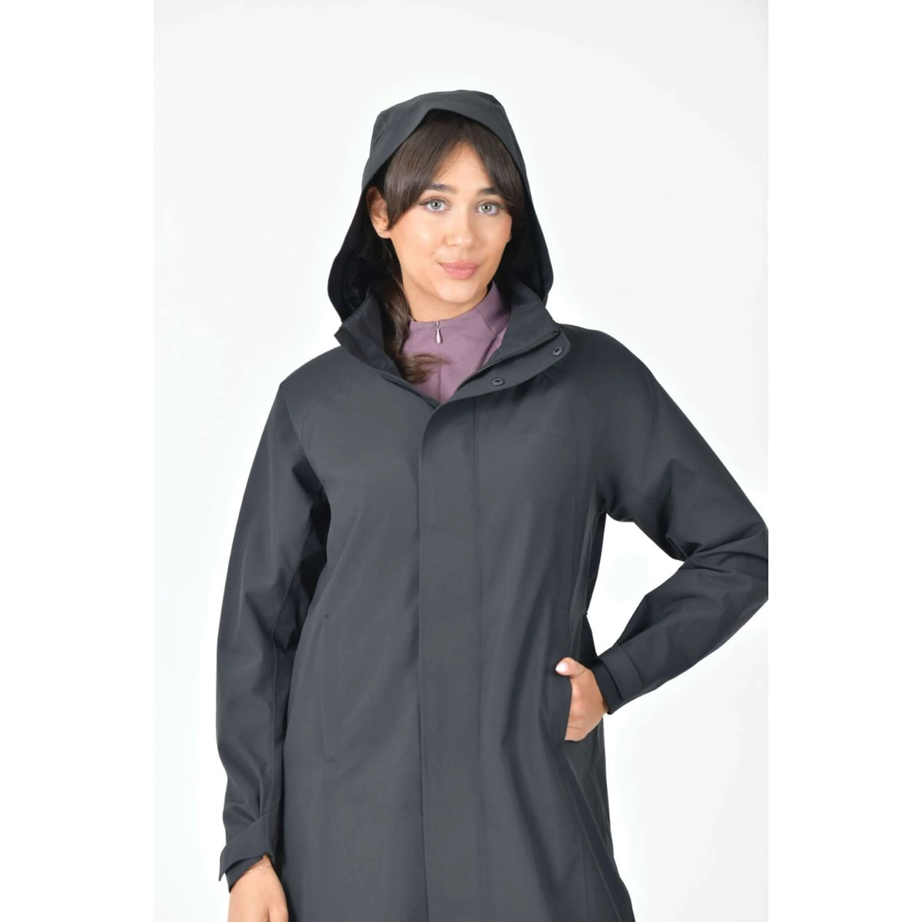 WeatherBeeta Lange Jacke Windbreaker Longline Schwarz - Image 6