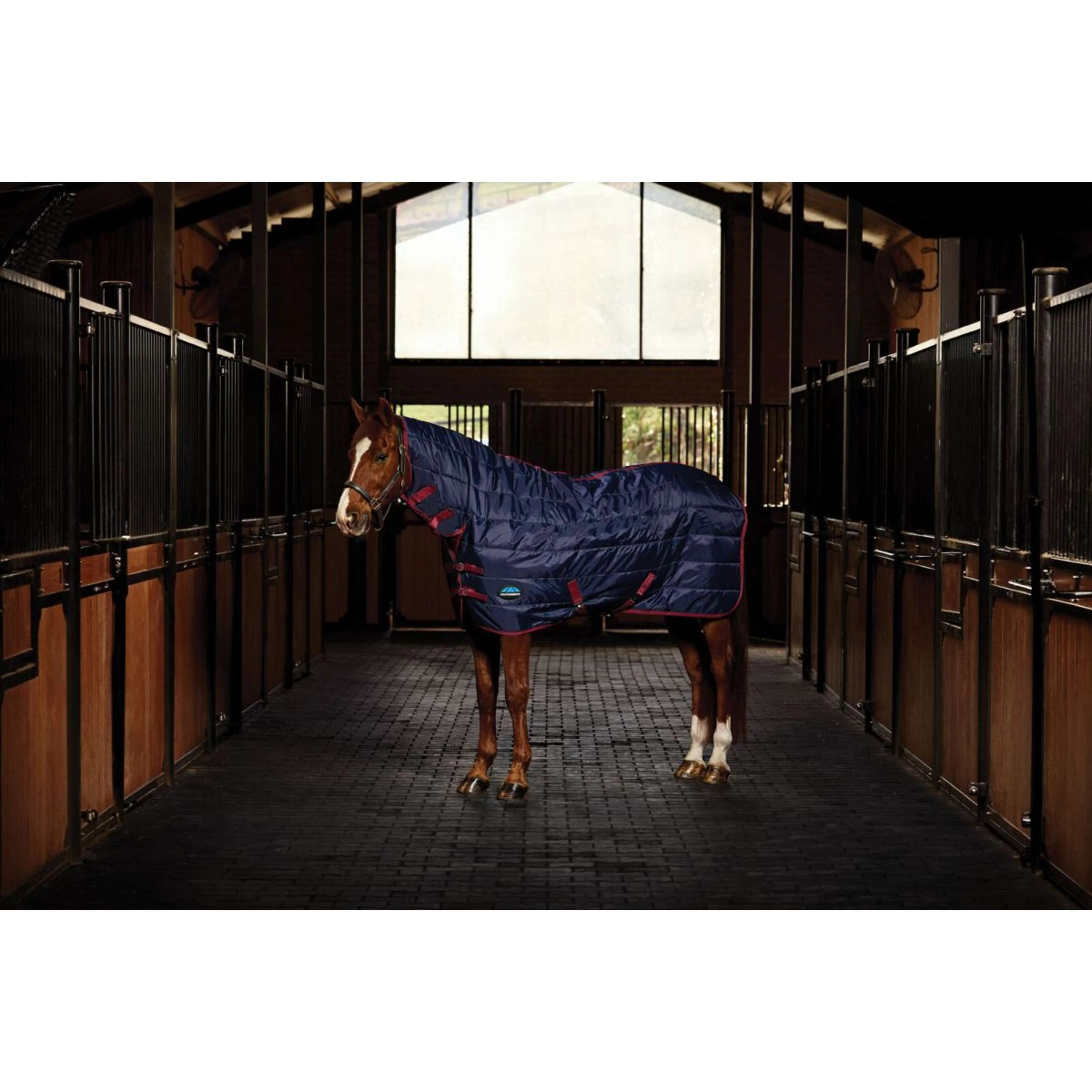 WeatherBeeta Stalldecke ComFiTec 210D Channel Quilt Combo Neck 360g Navy/Burgundy