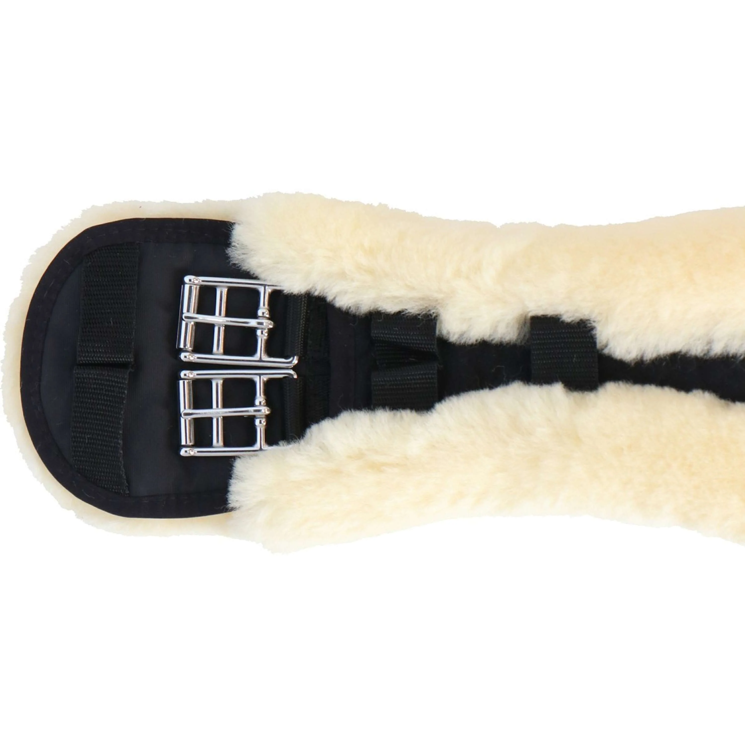 Werner Christ Dressurgurt Anatomic mit Fell Schwarz/Naturell - Image 3